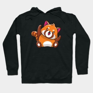 Cute Happy Red Panda Sitting Cartoon Hoodie